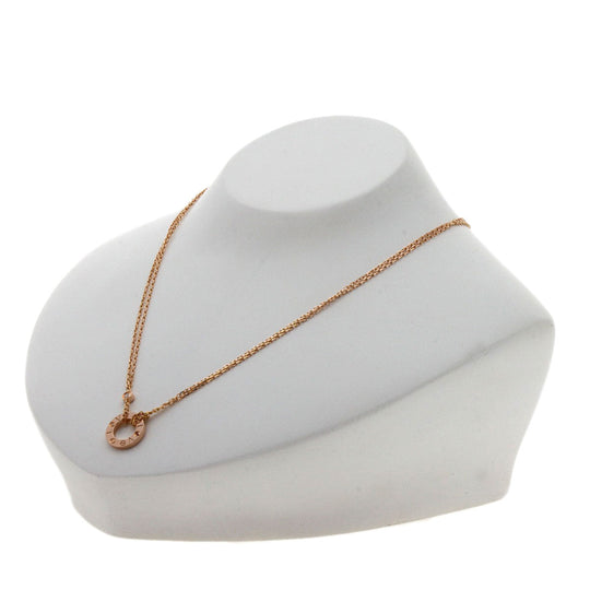 CARTIER Necklace 18K Pink Gold gold Love Circle 1P Sapphire 1P Diamond Women Used Authentic