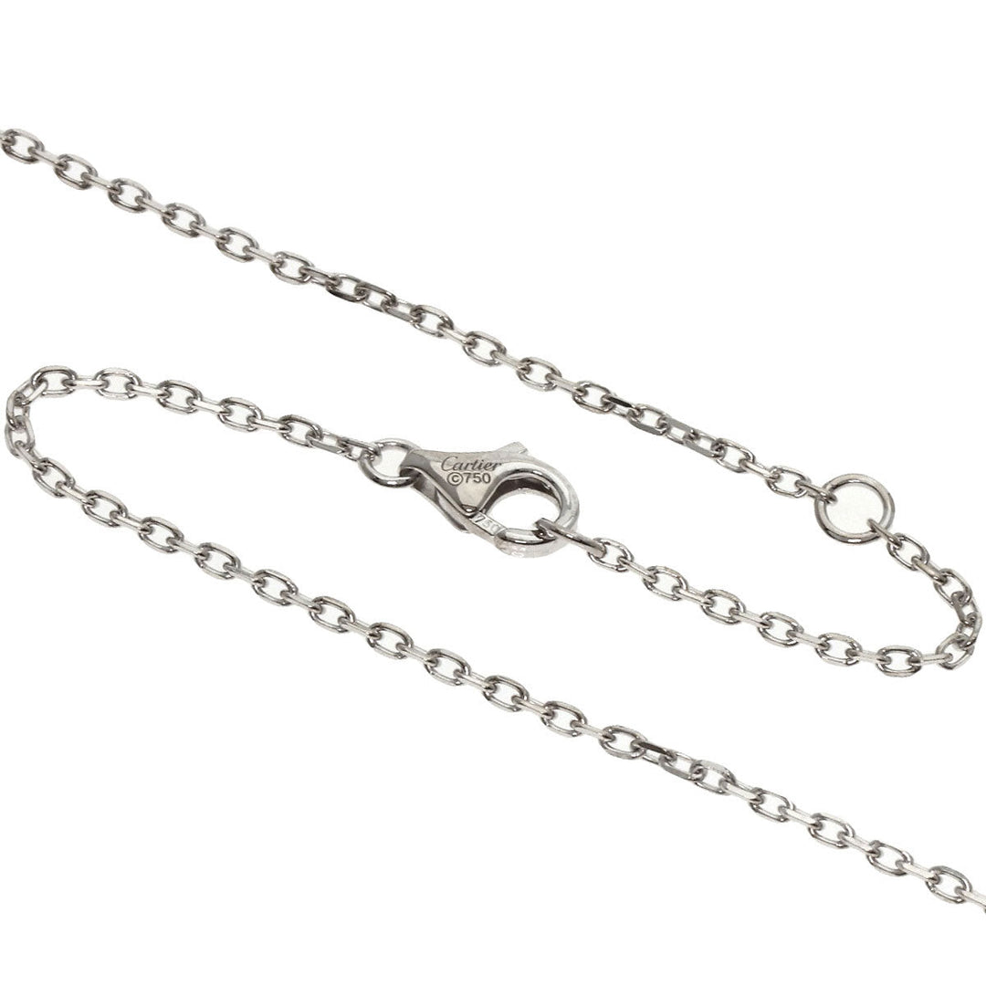 CARTIER Necklace K18WG Silver Love Circle Full Diamond