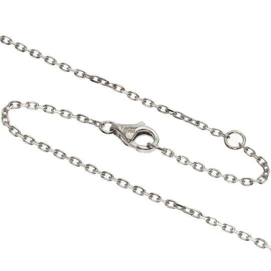 CARTIER Necklace K18WG Silver Love Circle Full Diamond