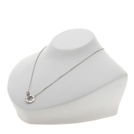 CARTIER Necklace K18WG Silver Love Circle Full Diamond