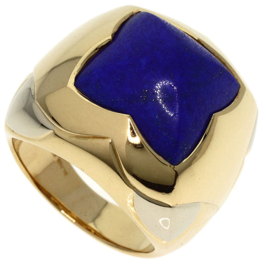 BVLGARI Ring K18YG , K18WG gold Pyramide Lapis Lazuli Women Used Authentic