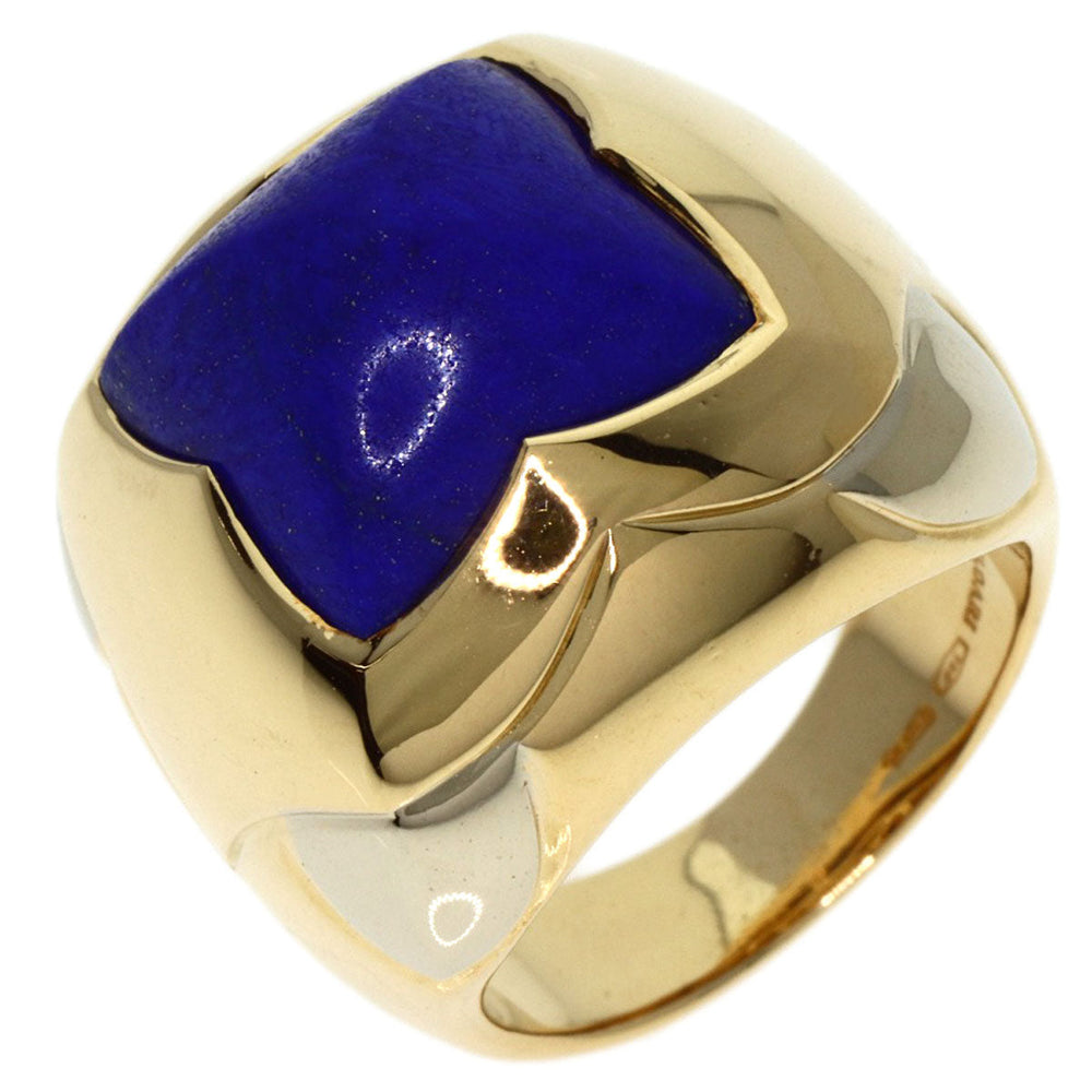BVLGARI Ring K18YG , K18WG gold Pyramide Lapis Lazuli Women Used Authentic