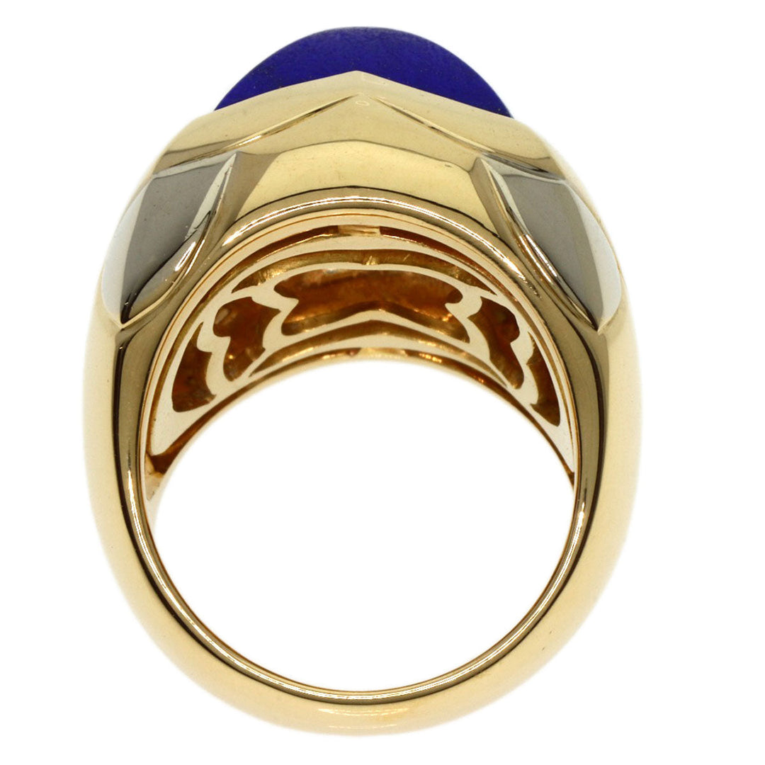 BVLGARI Ring K18YG , K18WG gold Pyramide Lapis Lazuli Women Used Authentic