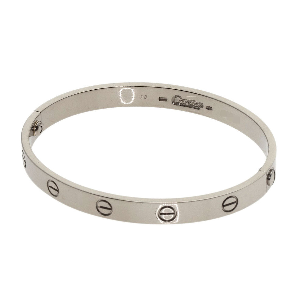 CARTIER bracelet K18WG Silver Love Bracelet with Driver Old Model #18 Women Used Authentic