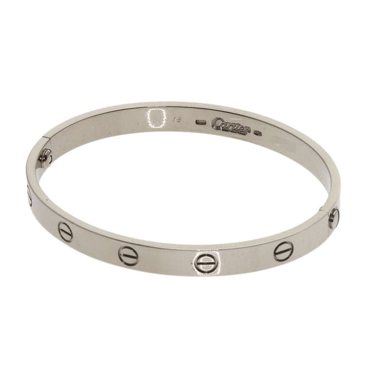 CARTIER bracelet K18WG Silver Love Bracelet with Driver Old Model #18 Women Used Authentic