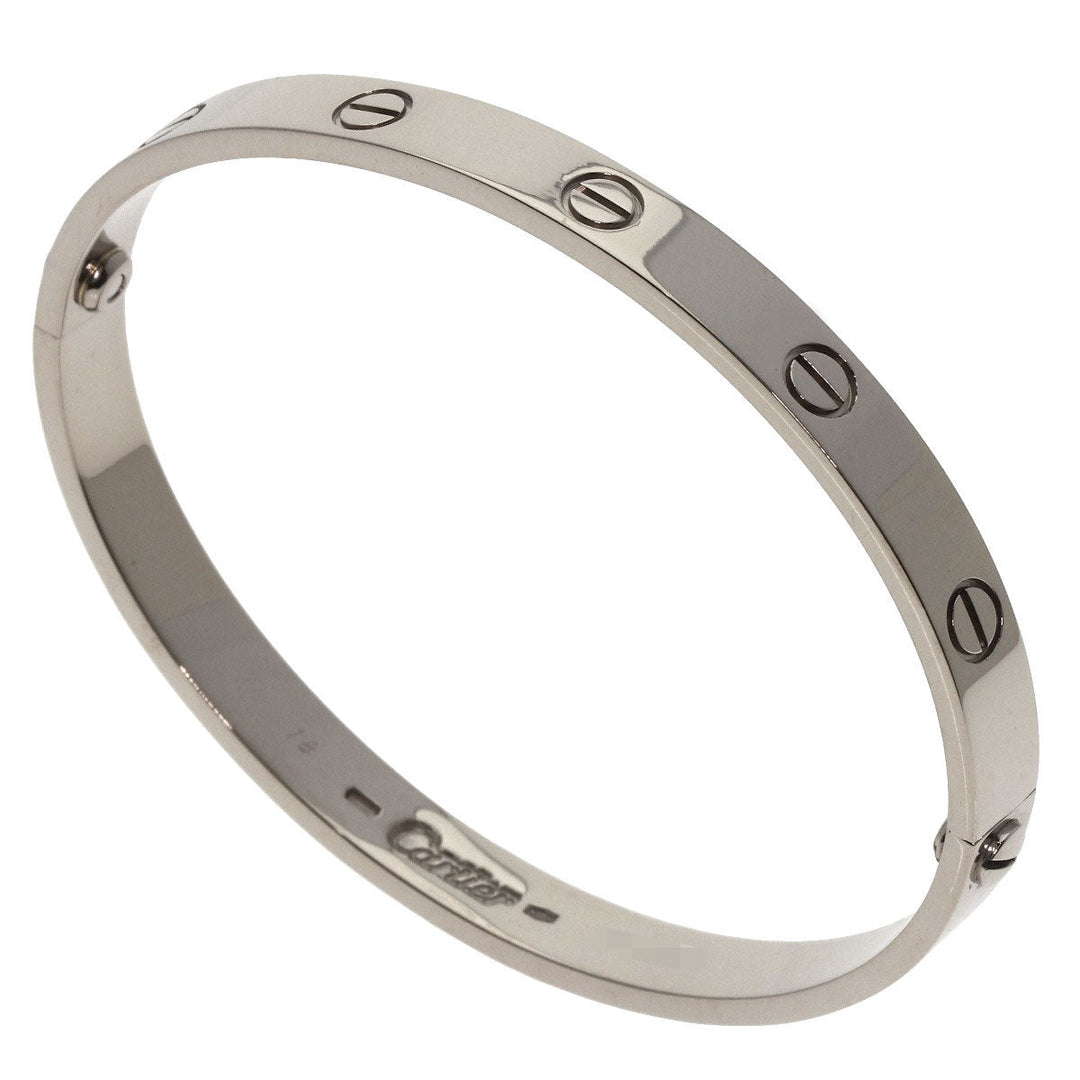 CARTIER bracelet K18WG Silver Love Bracelet with Driver Old Model #18 Women Used Authentic