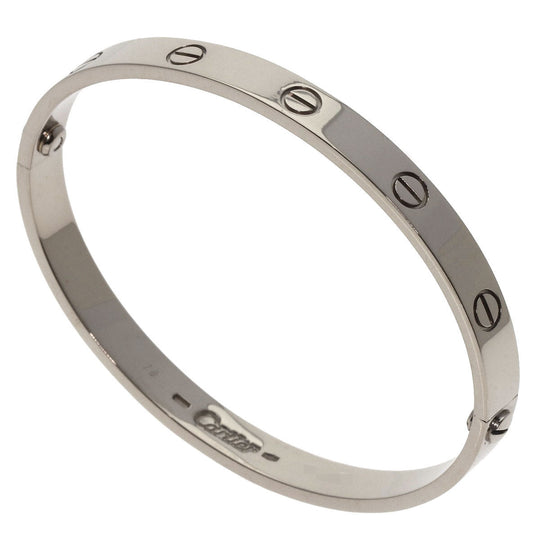 CARTIER bracelet K18WG Silver Love Bracelet with Driver Old Model #18 Women Used Authentic