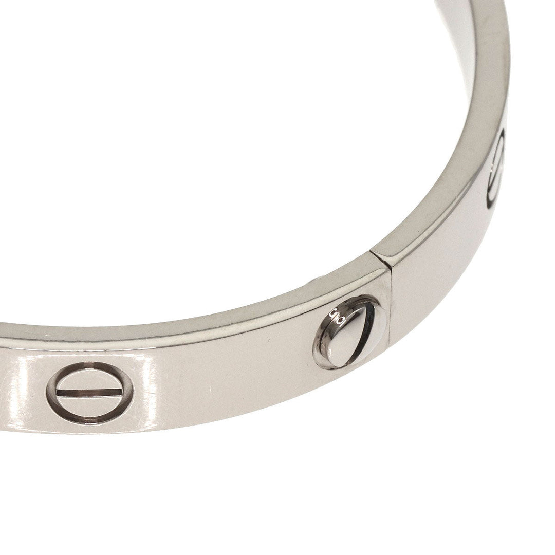 CARTIER bracelet K18WG Silver Love Bracelet with Driver Old Model #18 Women Used Authentic