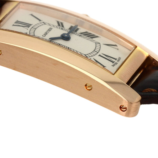 CARTIER Watches Quartz W2607456 K18PG, leather gold Tank American SM Ivory dial Women Used Authentic