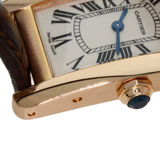 CARTIER Watches Quartz W2607456 K18PG, leather gold Tank American SM Ivory dial Women Used Authentic
