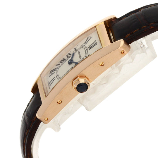 CARTIER Watches Quartz W2607456 K18PG, leather gold Tank American SM Ivory dial Women Used Authentic