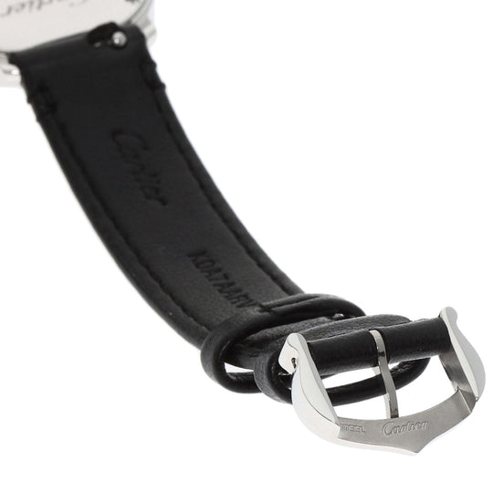 CARTIER Watches Quartz WSPN0030 Stainless Steel, Black Strap Silver Ronde Must Do Cartier 1.1" Silver dial Women Used Authentic