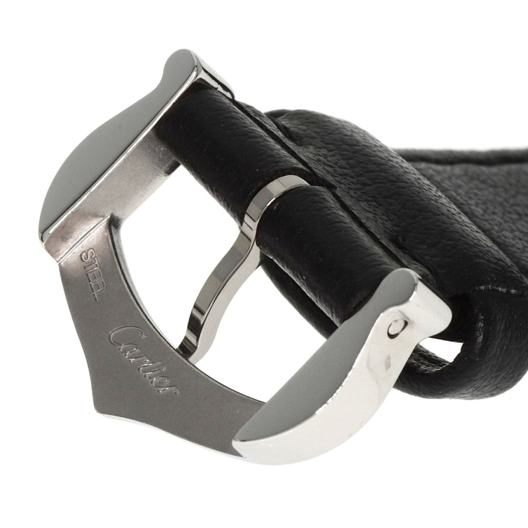 CARTIER Watches Quartz WSPN0030 Stainless Steel, Black Strap Silver Ronde Must Do Cartier 1.1" Silver dial Women Used Authentic