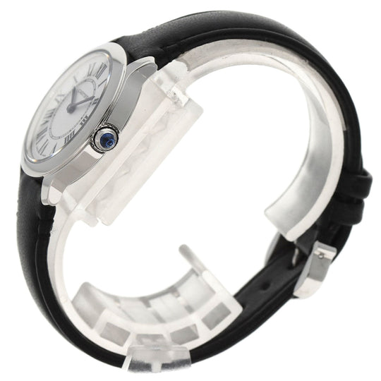 CARTIER Watches Quartz WSPN0030 Stainless Steel, Black Strap Silver Ronde Must Do Cartier 1.1" Silver dial Women Used Authentic