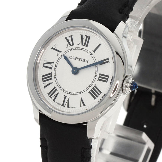 CARTIER Watches Quartz WSPN0030 Stainless Steel, Black Strap Silver Ronde Must Do Cartier 1.1" Silver dial Women Used Authentic