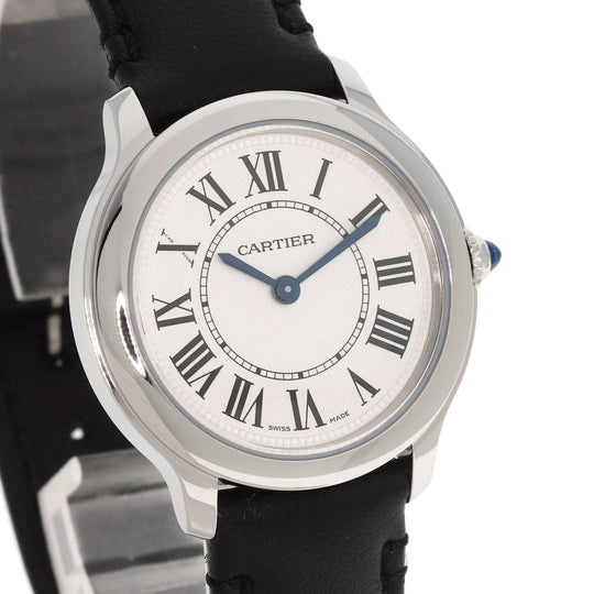CARTIER Watches Quartz WSPN0030 Stainless Steel, Black Strap Silver Ronde Must Do Cartier 1.1" Silver dial Women Used Authentic