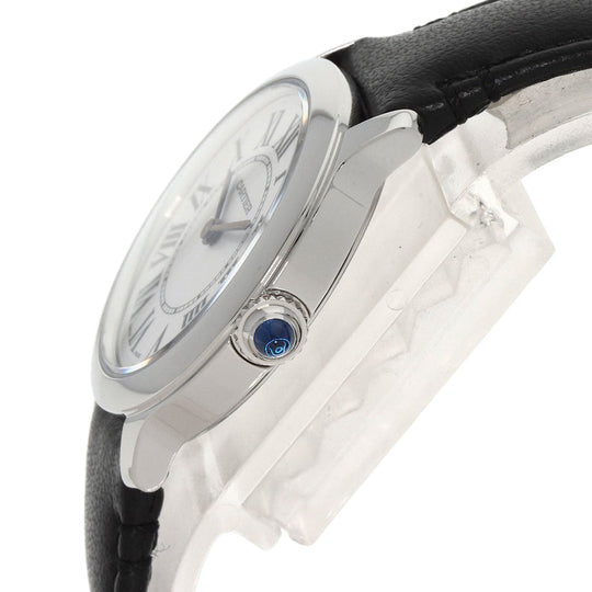 CARTIER Watches Quartz WSPN0030 Stainless Steel, Black Strap Silver Ronde Must Do Cartier 1.1" Silver dial Women Used Authentic