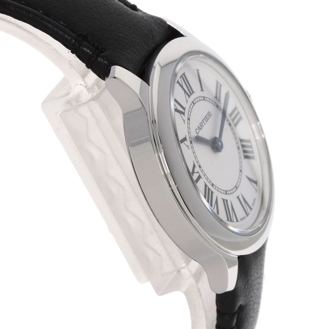 CARTIER Watches Quartz WSPN0030 Stainless Steel, Black Strap Silver Ronde Must Do Cartier 1.1" Silver dial Women Used Authentic
