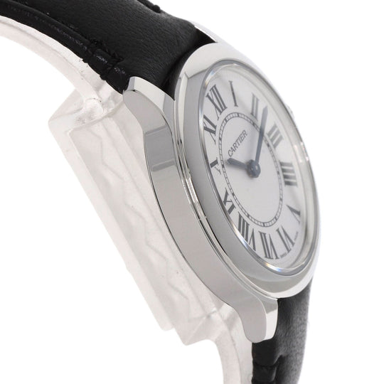 CARTIER Watches Quartz WSPN0030 Stainless Steel, Black Strap Silver Ronde Must Do Cartier 1.1" Silver dial Women Used Authentic