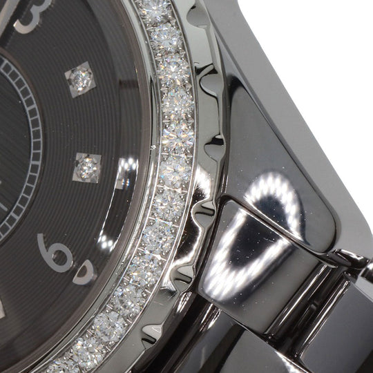 CHANEL Watches Quartz H2565 Titanium Ceramic, Titanium Ceramic, Diamond Silver J12 Chromatic 1.3" 8P Diamond gray dial Women Used Authentic