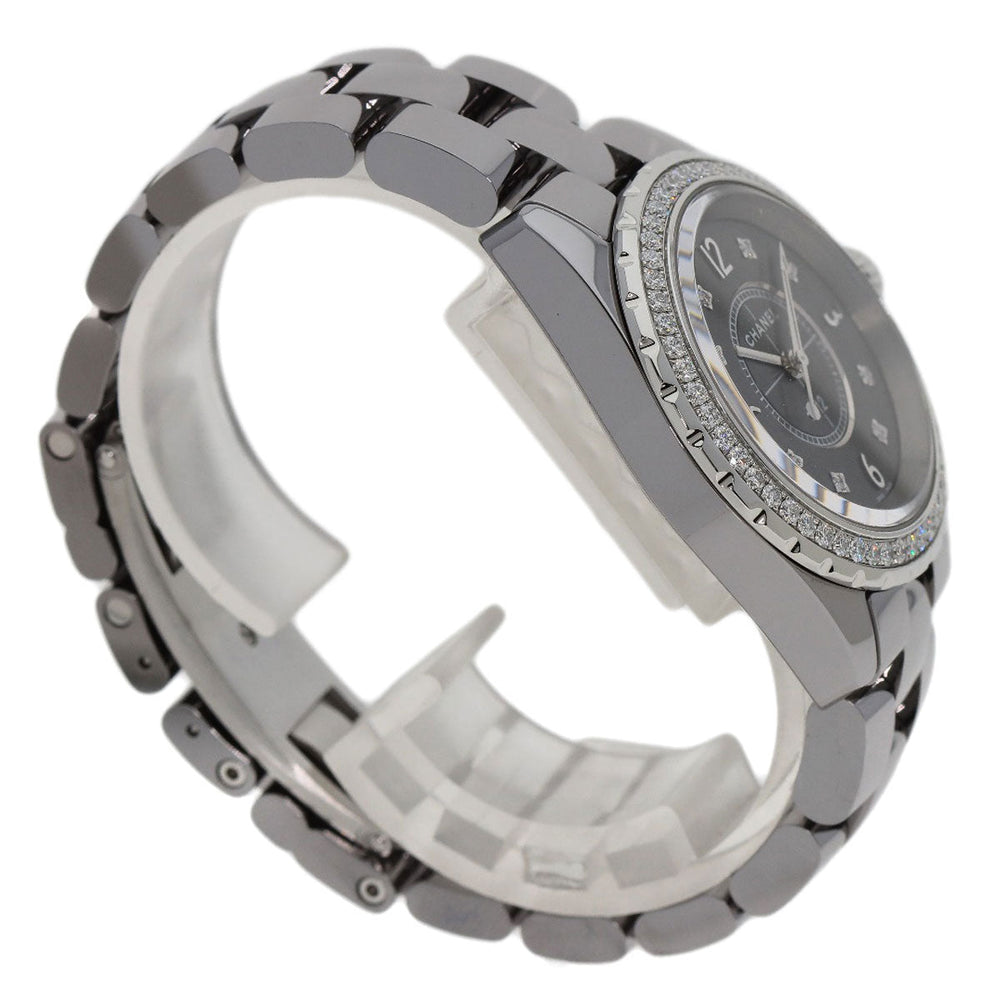 CHANEL Watches Quartz H2565 Titanium Ceramic, Titanium Ceramic, Diamond Silver J12 Chromatic 1.3" 8P Diamond gray dial Women Used Authentic