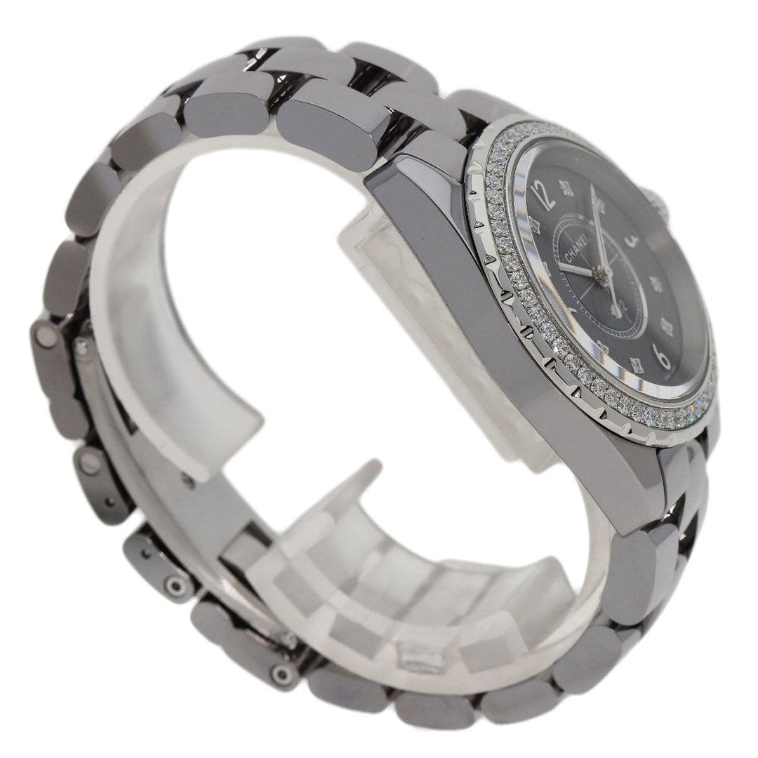 CHANEL Watches Quartz H2565 Titanium Ceramic, Titanium Ceramic, Diamond Silver J12 Chromatic 1.3" 8P Diamond gray dial Women Used Authentic