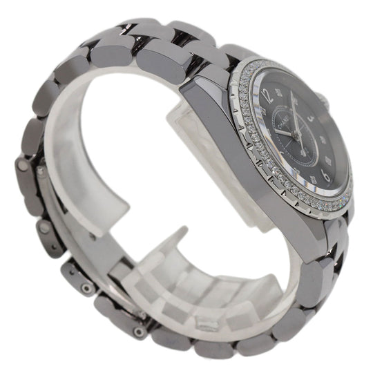 CHANEL Watches Quartz H2565 Titanium Ceramic, Titanium Ceramic, Diamond Silver J12 Chromatic 1.3" 8P Diamond gray dial Women Used Authentic