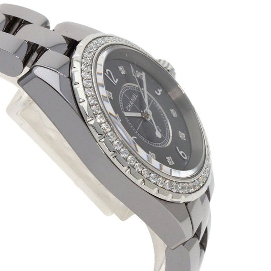 CHANEL Watches Quartz H2565 Titanium Ceramic, Titanium Ceramic, Diamond Silver J12 Chromatic 1.3" 8P Diamond gray dial Women Used Authentic