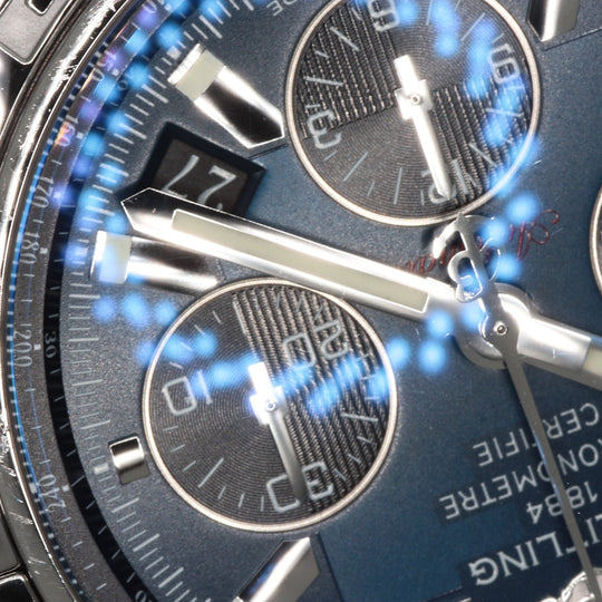 BREITLING Watches Mechanical Automatic AB0110 Stainless Steel Silver Chrono mat 44 blue dial
