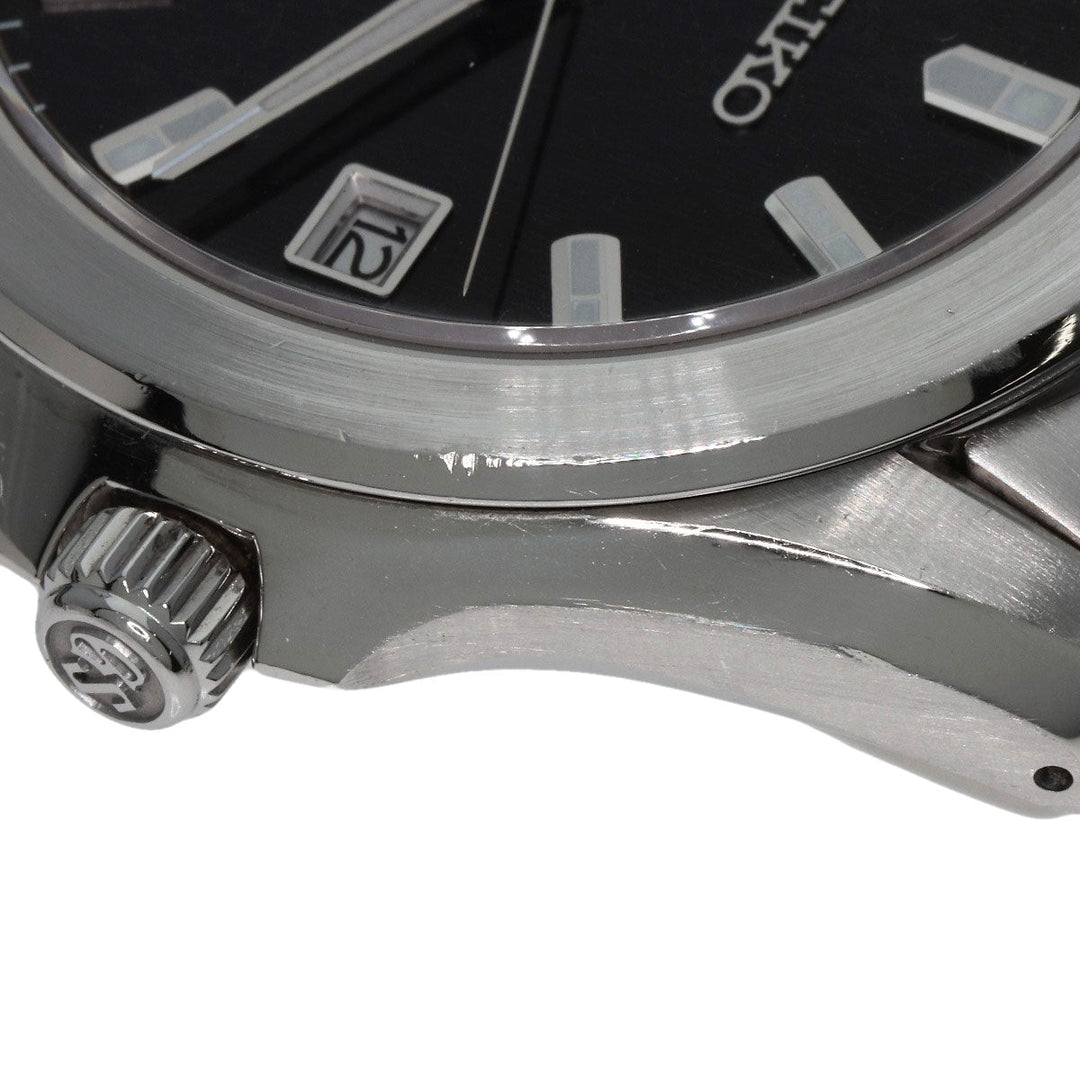 SEIKO Watches Quartz SBGF021 Stainless Steel , Stainless Steel Silver Grand Seiko Round Face black dial mens Used Authentic