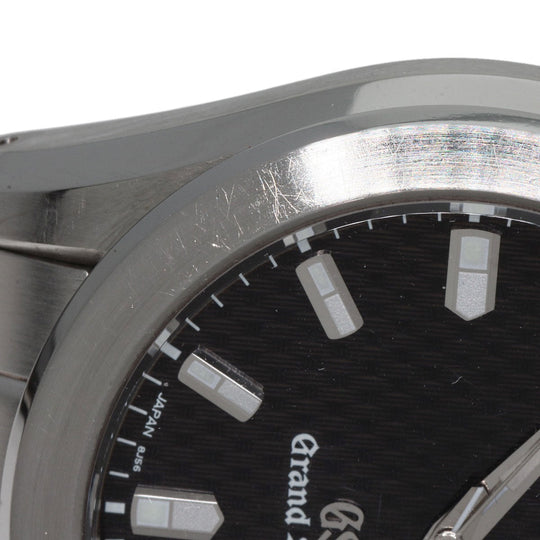 SEIKO Watches Quartz SBGF021 Stainless Steel , Stainless Steel Silver Grand Seiko Round Face black dial mens Used Authentic