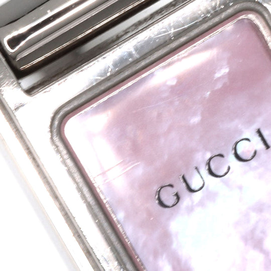 GUCCI Watches Quartz 1500L Stainless Steel , Stainless Steel Silver Square face Pink shell dial Women Used Authentic