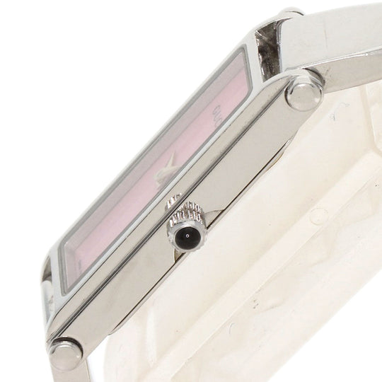 GUCCI Watches Quartz 1500L Stainless Steel , Stainless Steel Silver Square face Pink shell dial Women Used Authentic