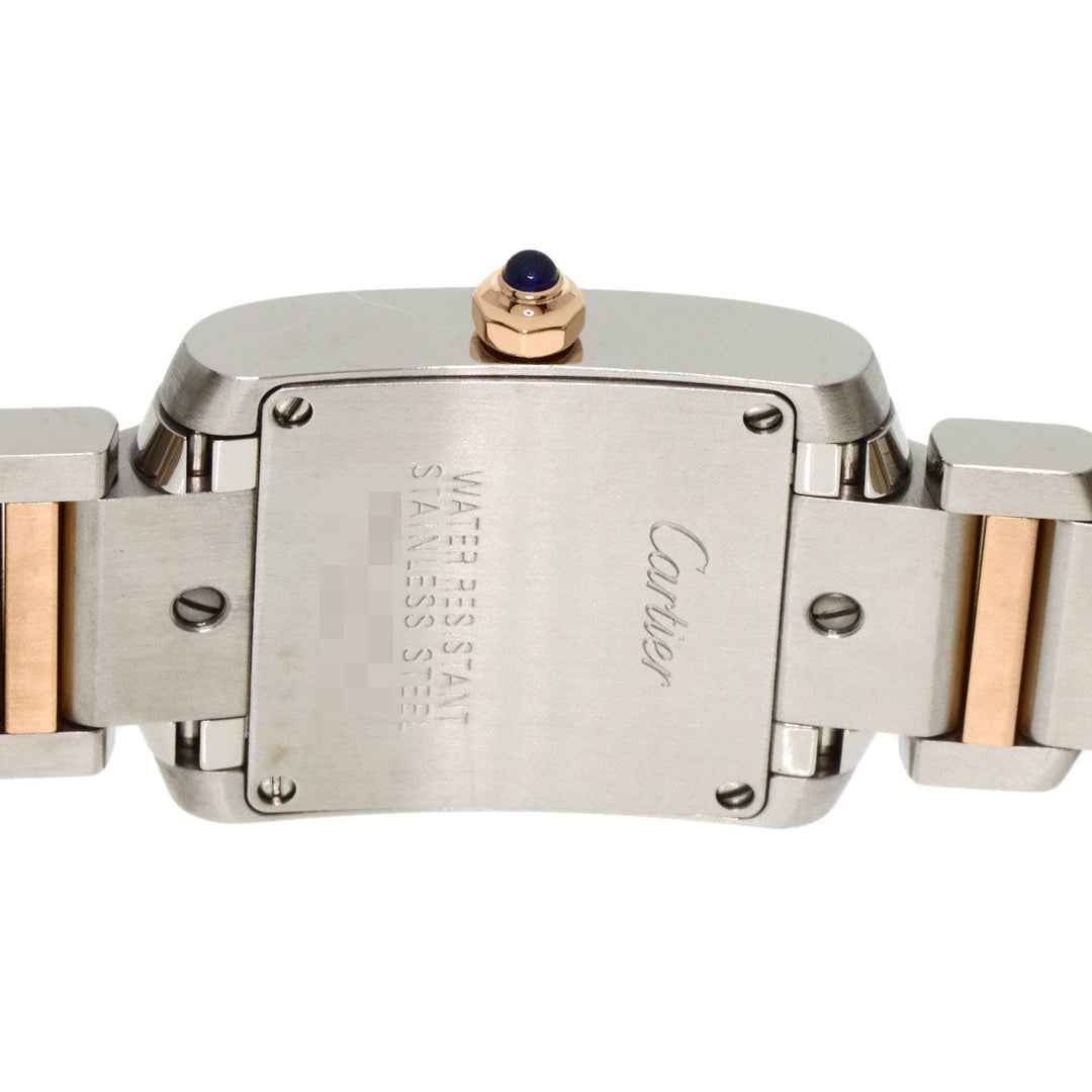 CARTIER Watches Quartz W51027Q4 Stainless Steel , SSxK18PG gold Tank francaise SM Pink shell dial Women Used Authentic