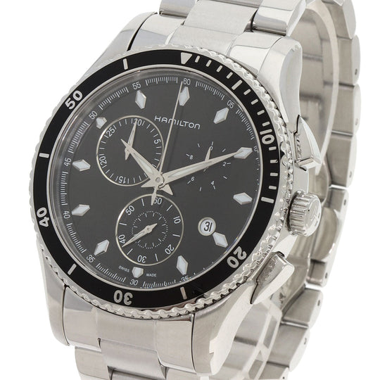 HAMILTON Watches Quartz H37512131 Stainless Steel , Stainless Steel Silver Jazz master black dial mens Used Authentic