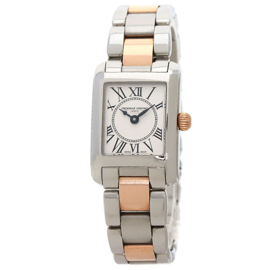 FREDERIQUE CONSTANT Watches Quartz FC-200X1C12/4/6 Stainless Steel , SSxPGP gold Classic Carre Silver dial Women Used Authentic