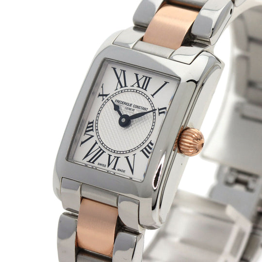 FREDERIQUE CONSTANT Watches Quartz FC-200X1C12/4/6 Stainless Steel , SSxPGP gold Classic Carre Silver dial Women Used Authentic