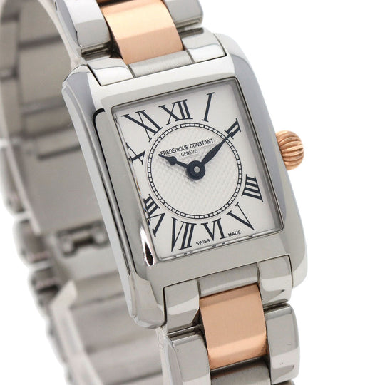 FREDERIQUE CONSTANT Watches Quartz FC-200X1C12/4/6 Stainless Steel , SSxPGP gold Classic Carre Silver dial Women Used Authentic