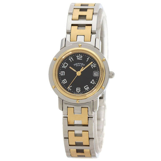 HERMES Watches Quartz CL4.220 Stainless Steel gold Clipper black dial