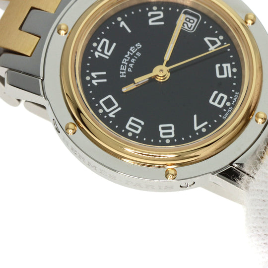 HERMES Watches Quartz CL4.220 Stainless Steel gold Clipper black dial