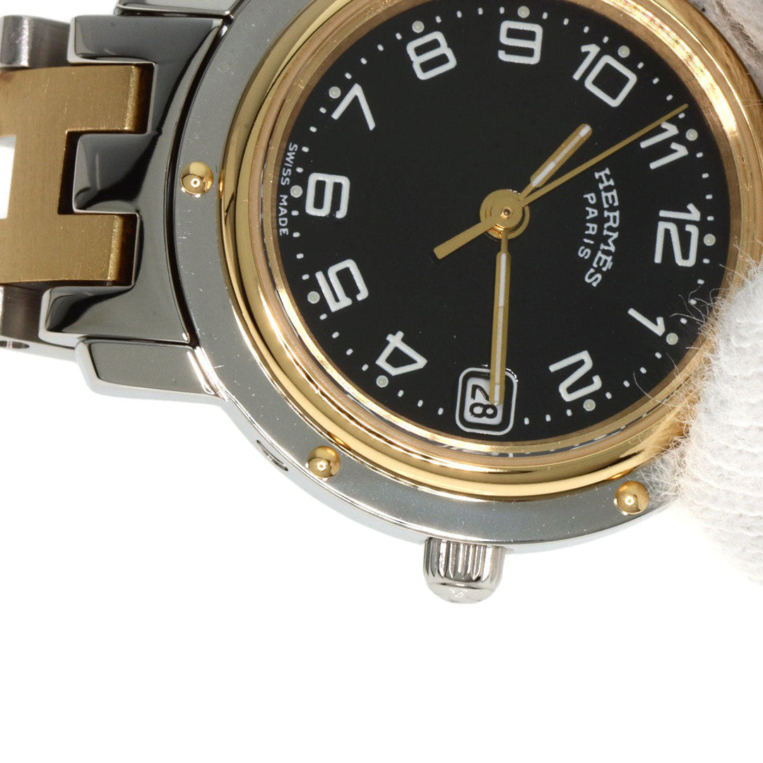 HERMES Watches Quartz CL4.220 Stainless Steel gold Clipper black dial
