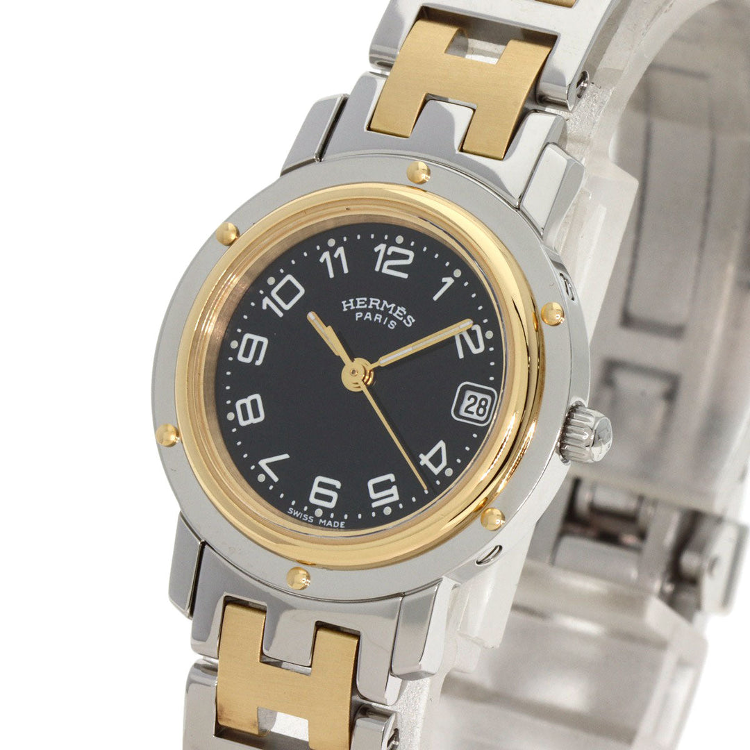 HERMES Watches Quartz CL4.220 Stainless Steel gold Clipper black dial