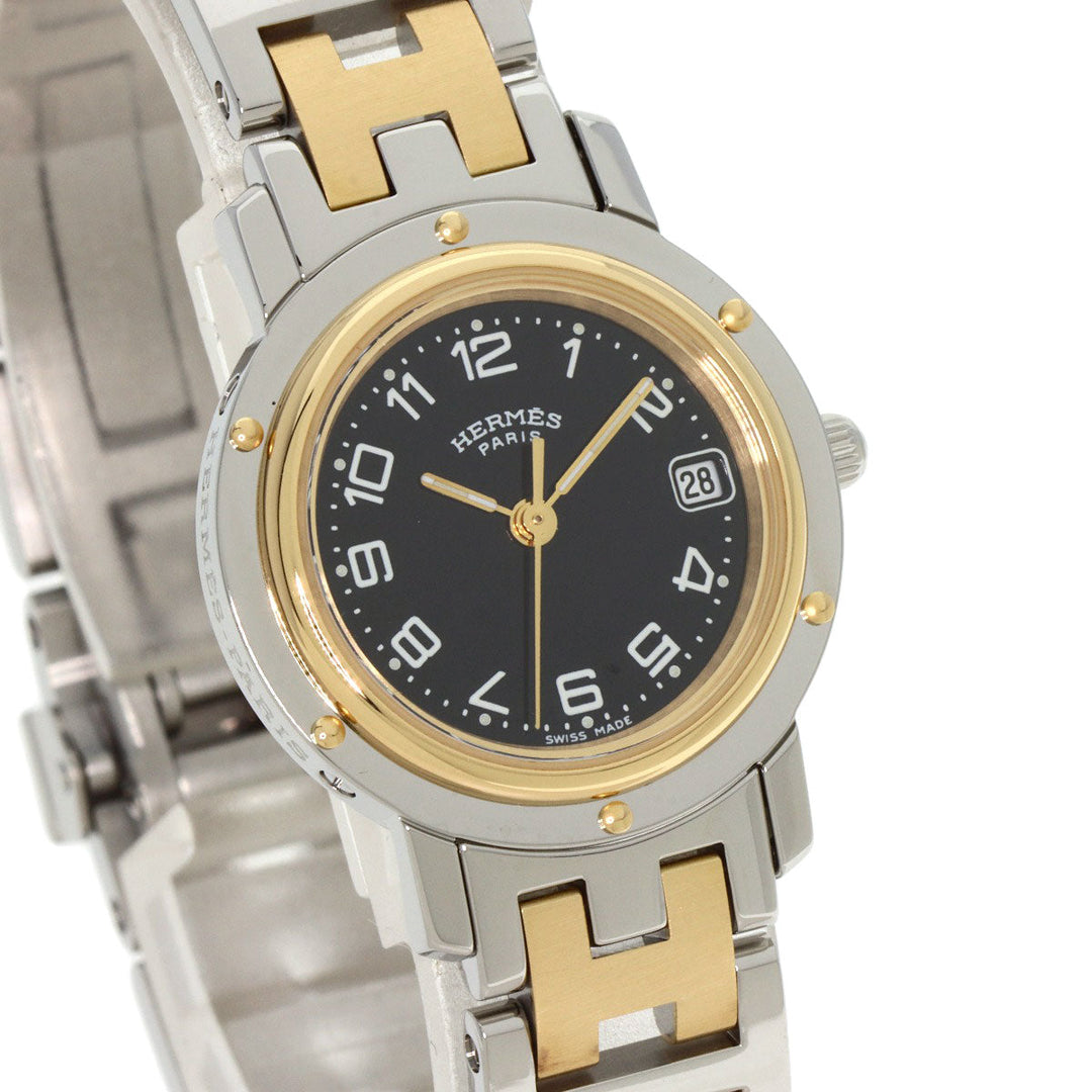 HERMES Watches Quartz CL4.220 Stainless Steel gold Clipper black dial