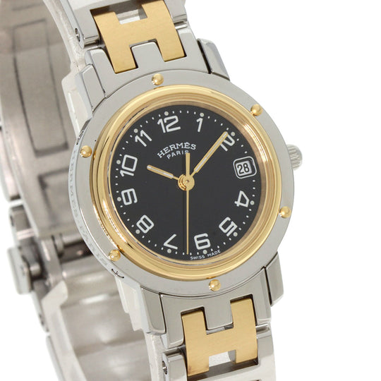 HERMES Watches Quartz CL4.220 Stainless Steel gold Clipper black dial