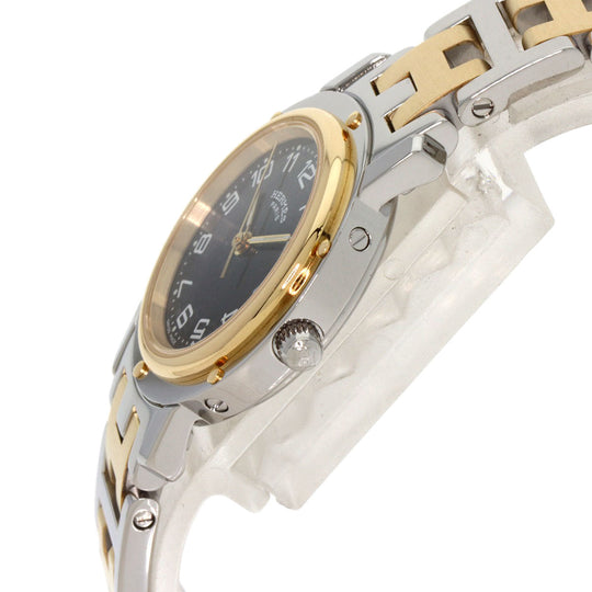 HERMES Watches Quartz CL4.220 Stainless Steel gold Clipper black dial