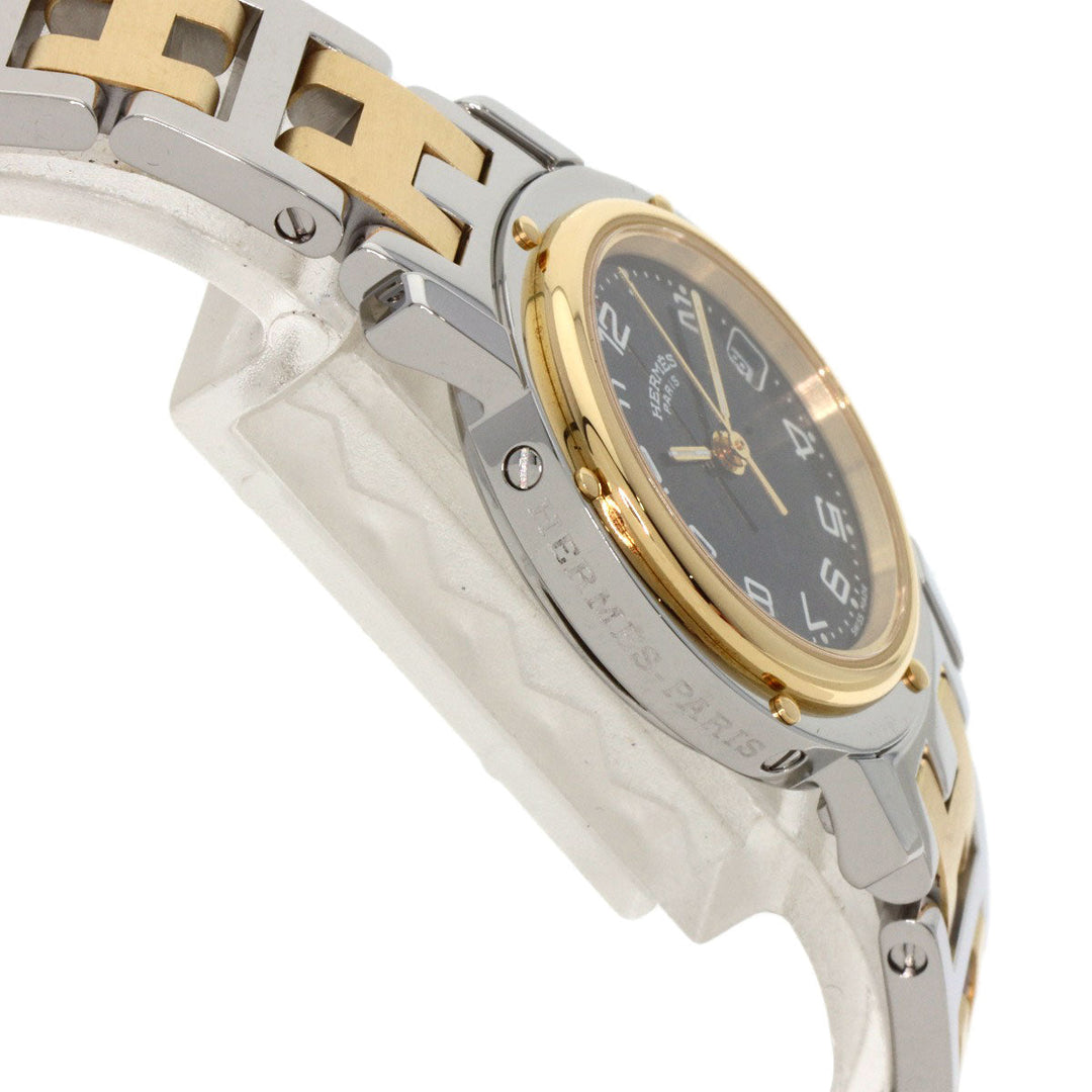 HERMES Watches Quartz CL4.220 Stainless Steel gold Clipper black dial