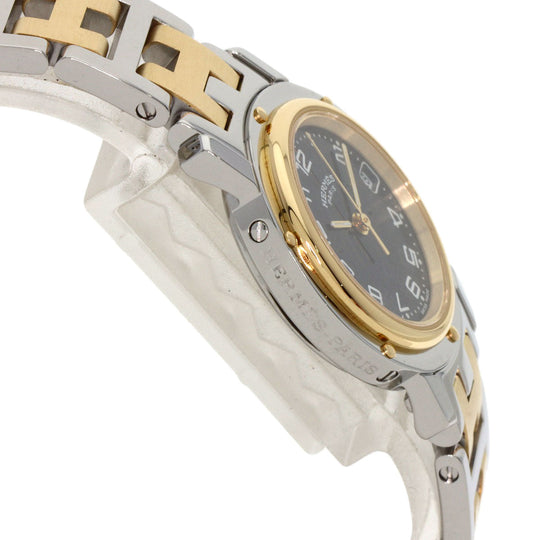 HERMES Watches Quartz CL4.220 Stainless Steel gold Clipper black dial