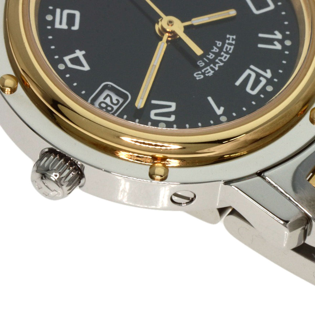 HERMES Watches Quartz CL4.220 Stainless Steel gold Clipper black dial
