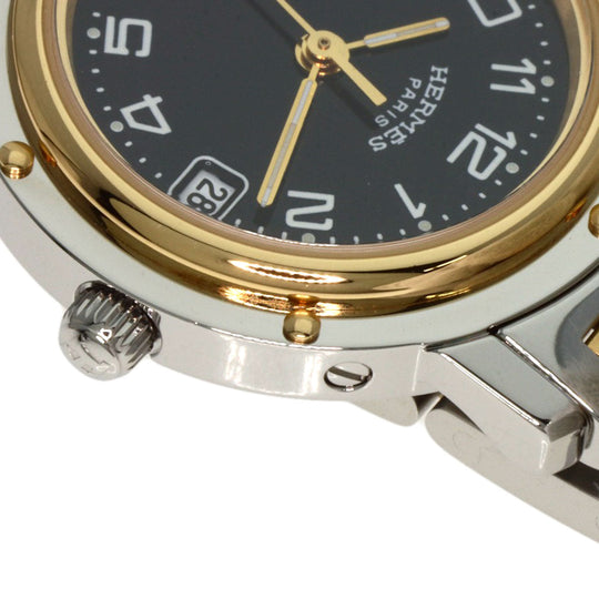 HERMES Watches Quartz CL4.220 Stainless Steel gold Clipper black dial