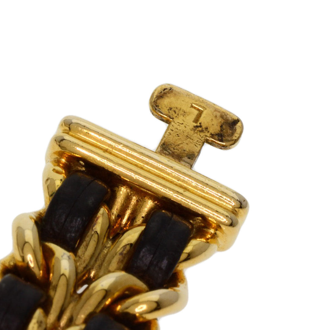 CHANEL Watches Quartz H0001 Gold Plated, Leather xGP gold Premiere black dial Women Used Authentic